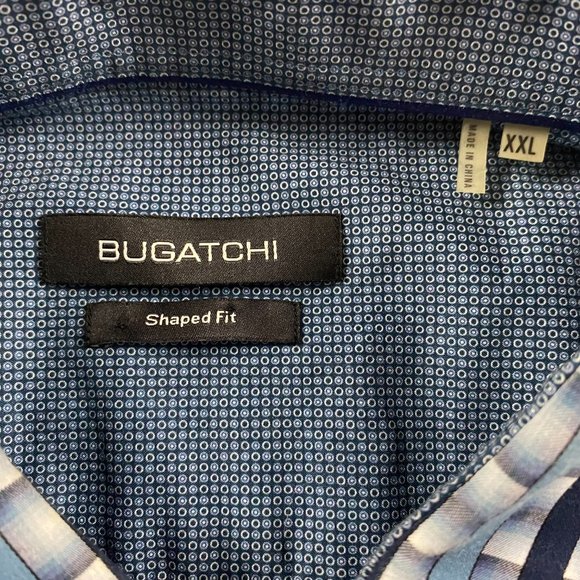 Bugatchi Shaped Fit Shirt Mens XXL Blue Cotton 2XL - Picture 3 of 9
